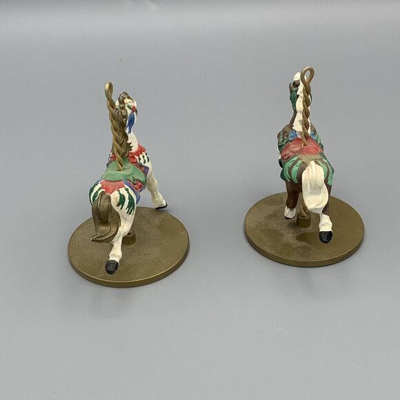 1989 Hallmark Cards Carousel Horses Snow Star Ornaments Replacement Cake Toppers - Picture 5 of 8